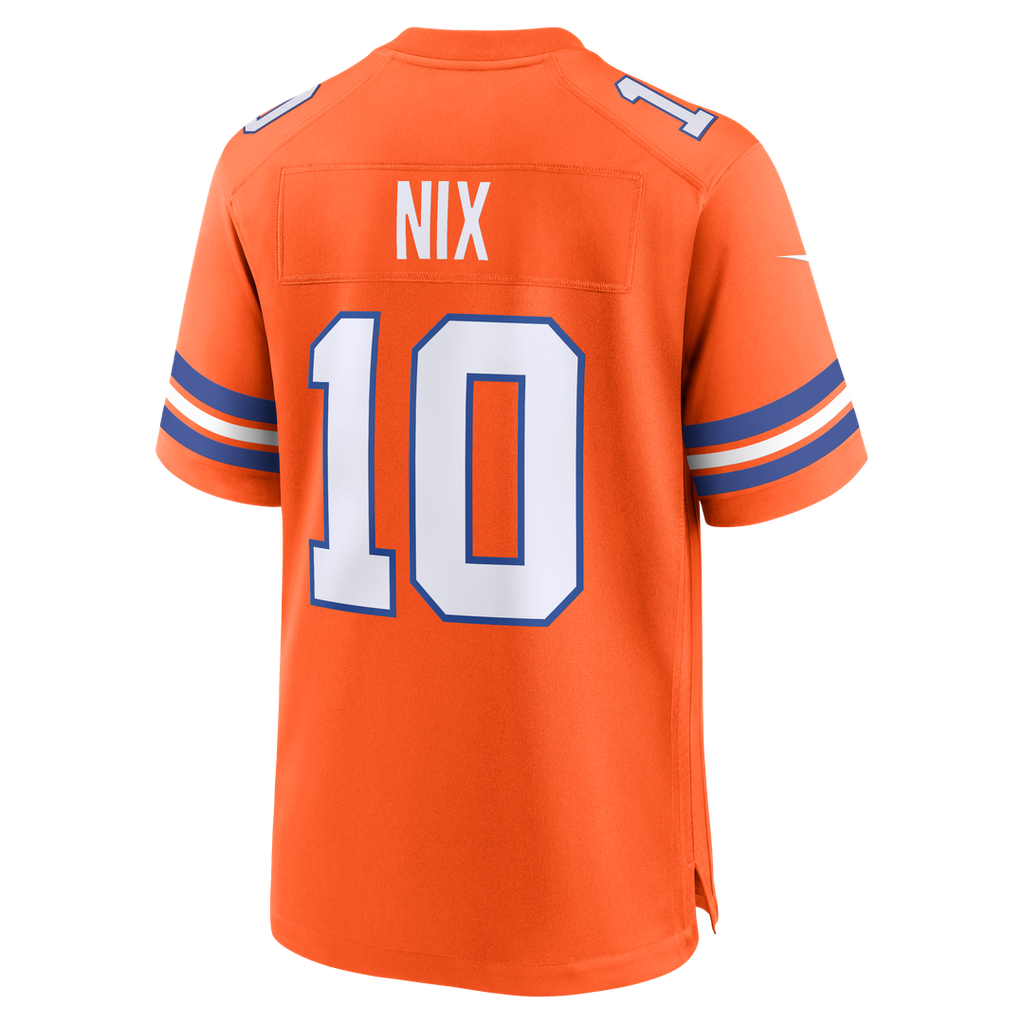 Bo Nix Denver Broncos Mile High Collection 1977 Throwback Player Game Jersey - Orange