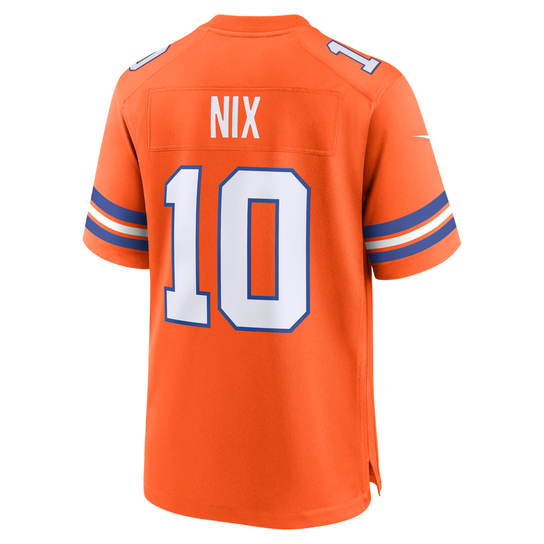 Bo Nix Denver Broncos Mile High Collection 1977 Throwback Player Game Jersey - Orange