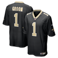 Number 1 Groom New Orleans Saints Game Jersey - Black
