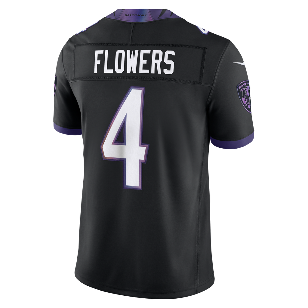 Zay Flowers Baltimore Ravens Team Vapor F.U.S.E. Stitched Limited Jersey - Purple
