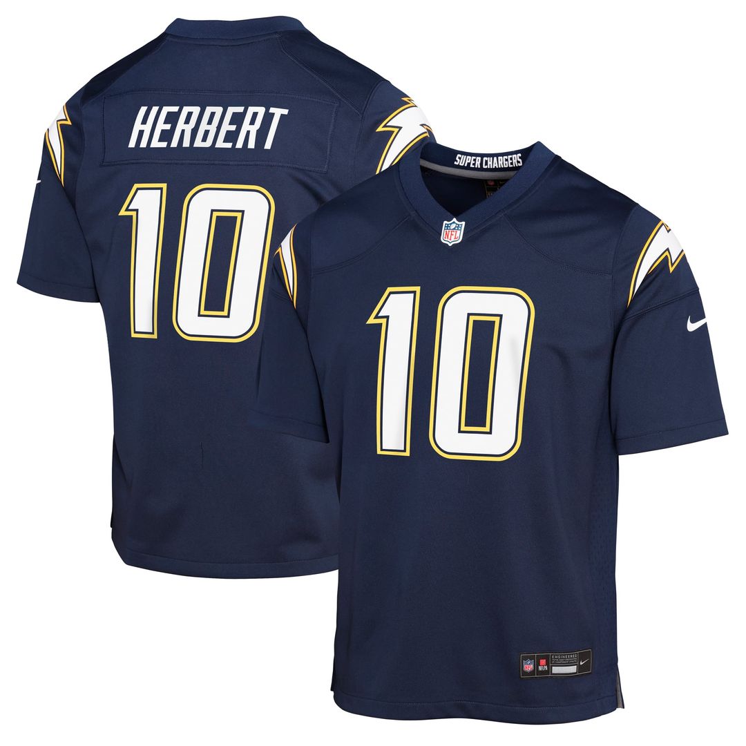 Justin Herbert Los Angeles Chargers Youth Alternate Charger Power Game Player Jersey - Gold