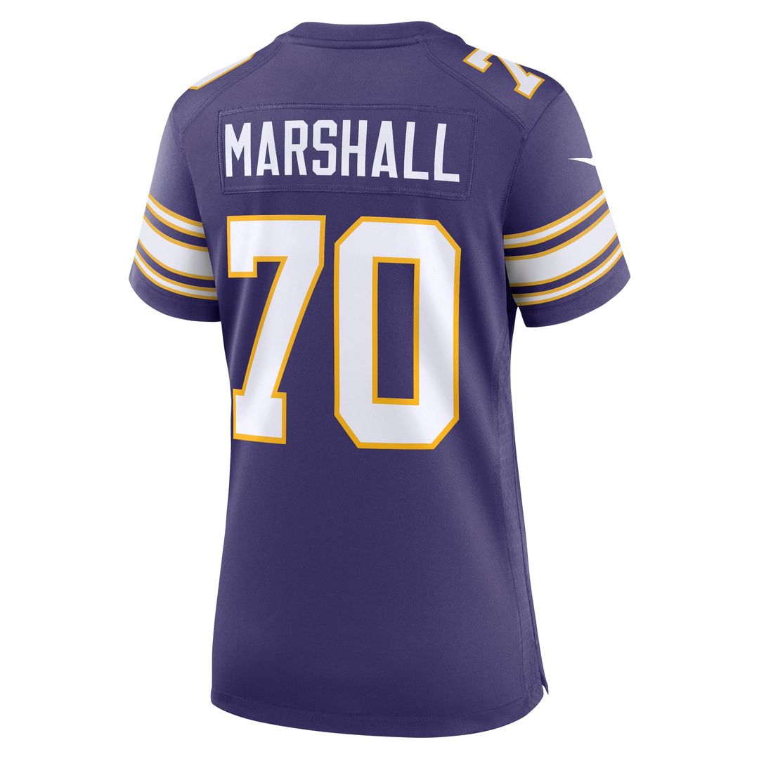 Jim Marshall Minnesota Vikings Women's Classic Retired Player Jersey - Purple