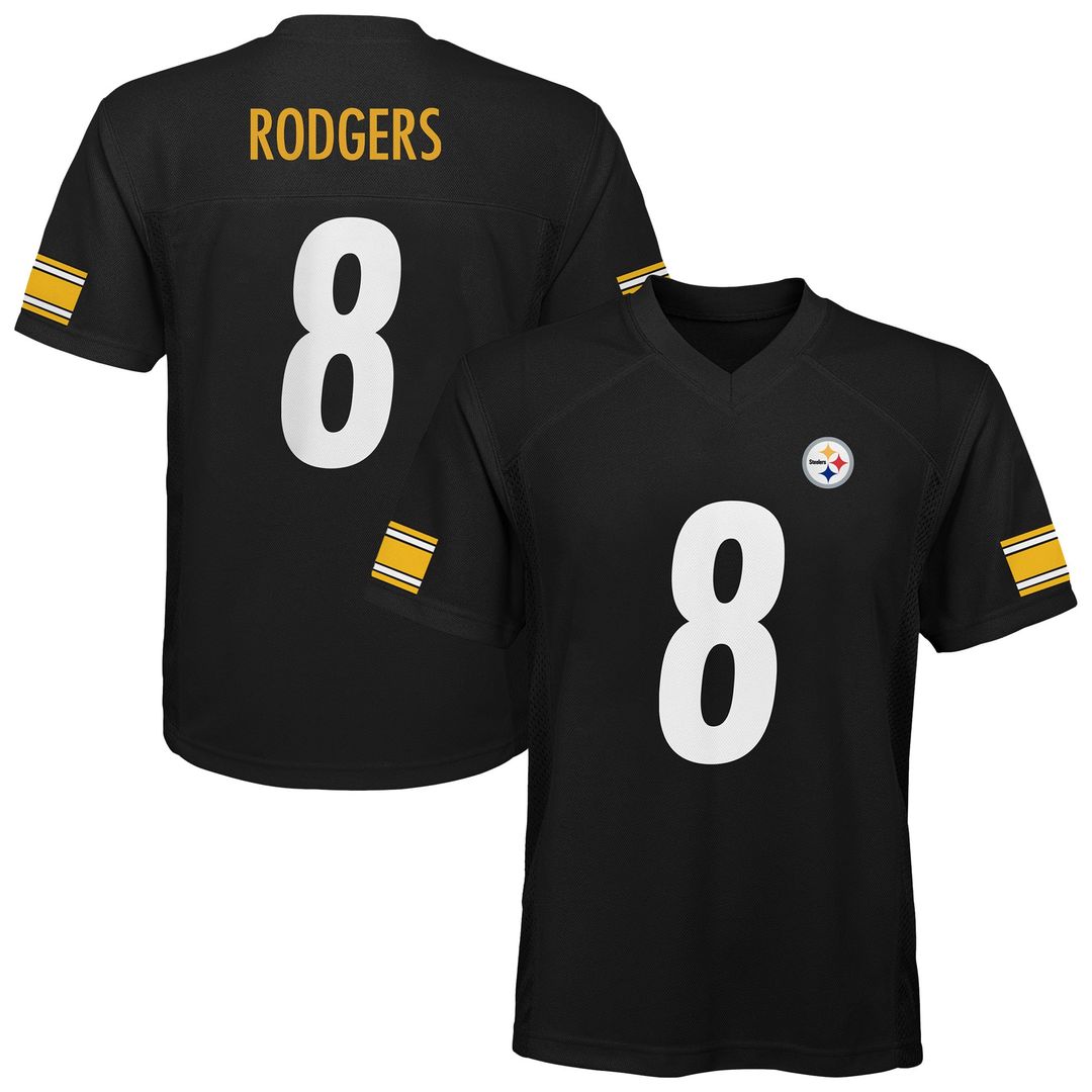 Aaron Rodgers Pittsburgh Steelers Youth Replica Jersey - Black