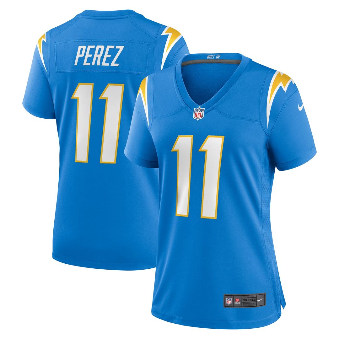 Luis Perez Los Angeles Chargers Women's Team Game Jersey - Powder Blue
