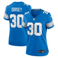 Khalil Dorsey Detroit Lions Women's Team Game Jersey - Blue