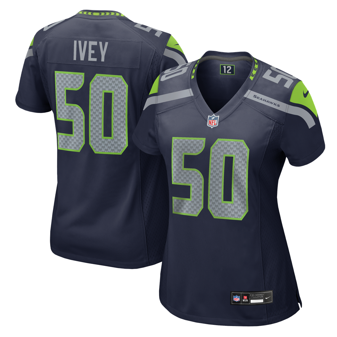 Jared Ivey Seattle Seahawks Women's Team Game Jersey - College Navy