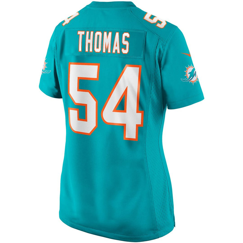 Zach Thomas Miami Dolphins Women's Game Retired Player Jersey - Aqua