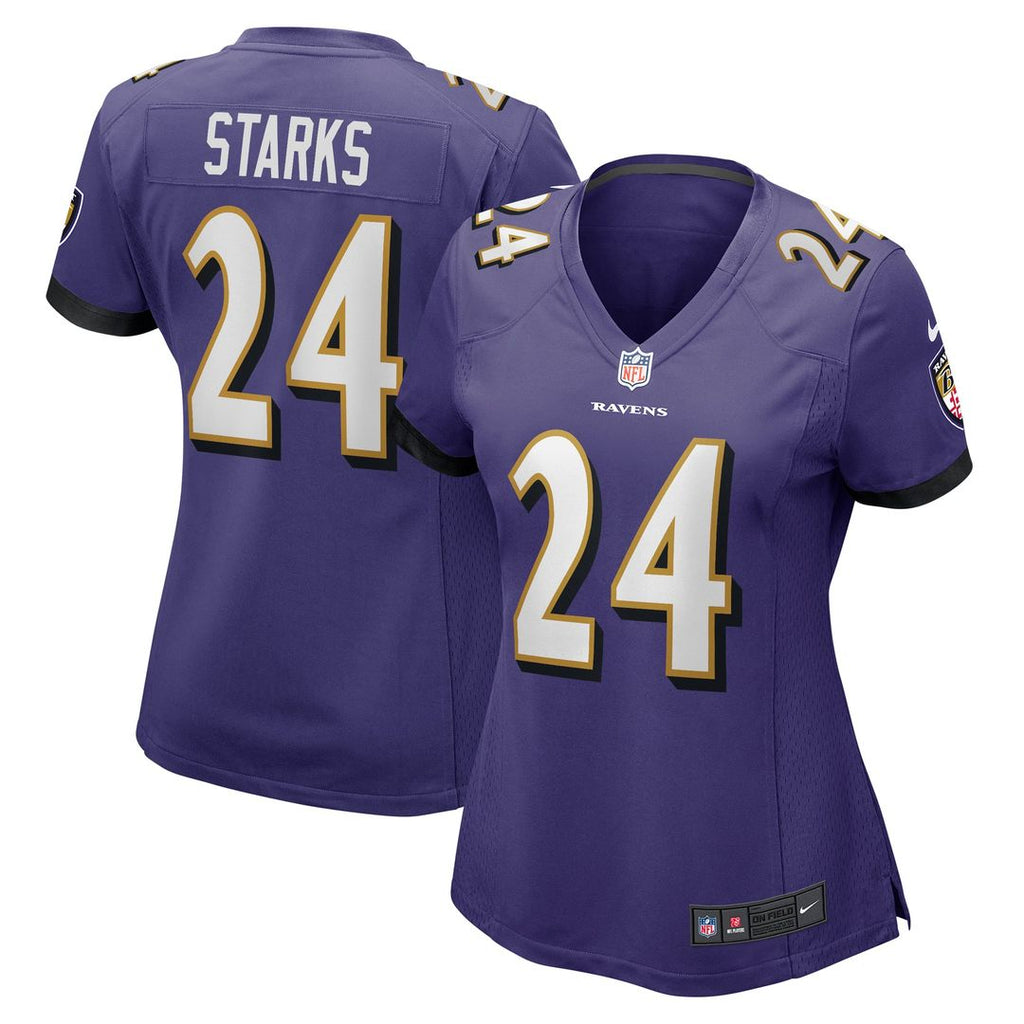 Malaki Starks Baltimore Ravens Women's Team Game Jersey - Purple