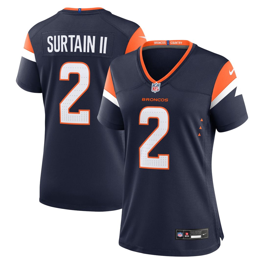 Patrick Surtain II Denver Broncos Women's Team Game Jersey - Orange