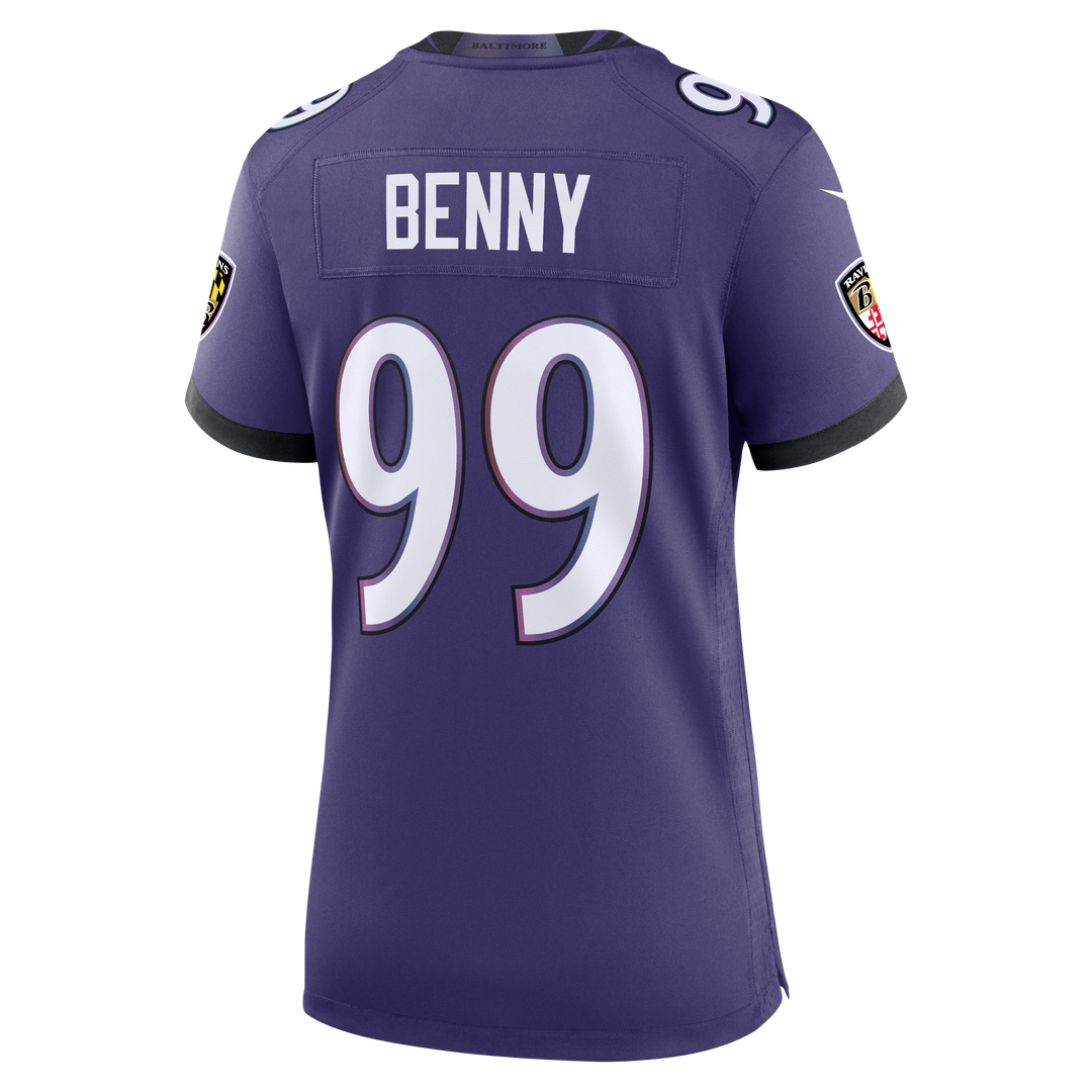Rayshaun Benny Baltimore Ravens Women's Team Game Jersey - Purple