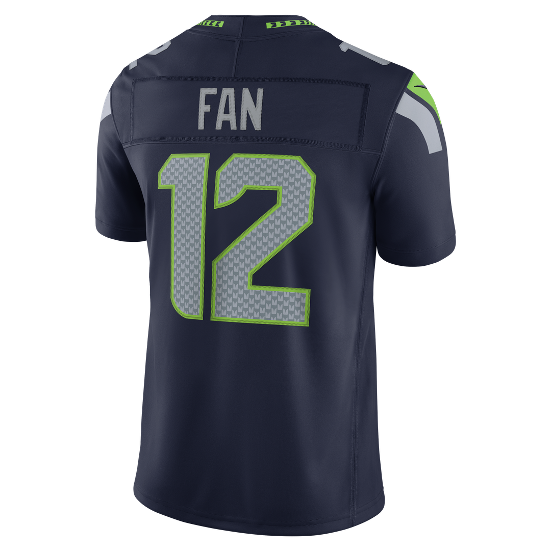12s Seattle Seahawks Team Vapor F.U.S.E. Stitched Limited Jersey - College Navy