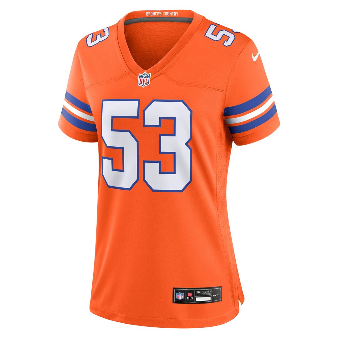 Randy Gradishar Denver Broncos Women's Mile High Collection 1977 Throwback Retired Player Game Jersey - Orange