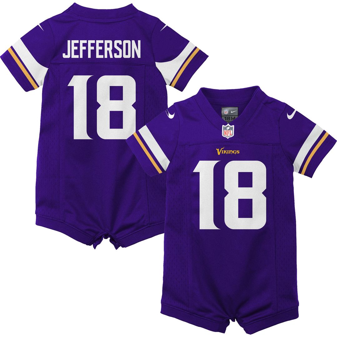 Justin Jefferson Minnesota Vikings Newborn Romper Game Jersey - Purple