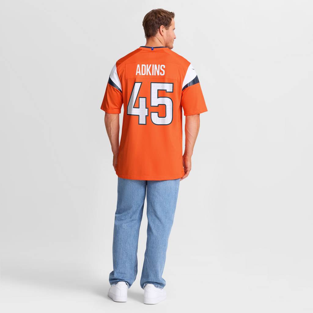 Nate Adkins Denver Broncos Team Game Jersey - Orange