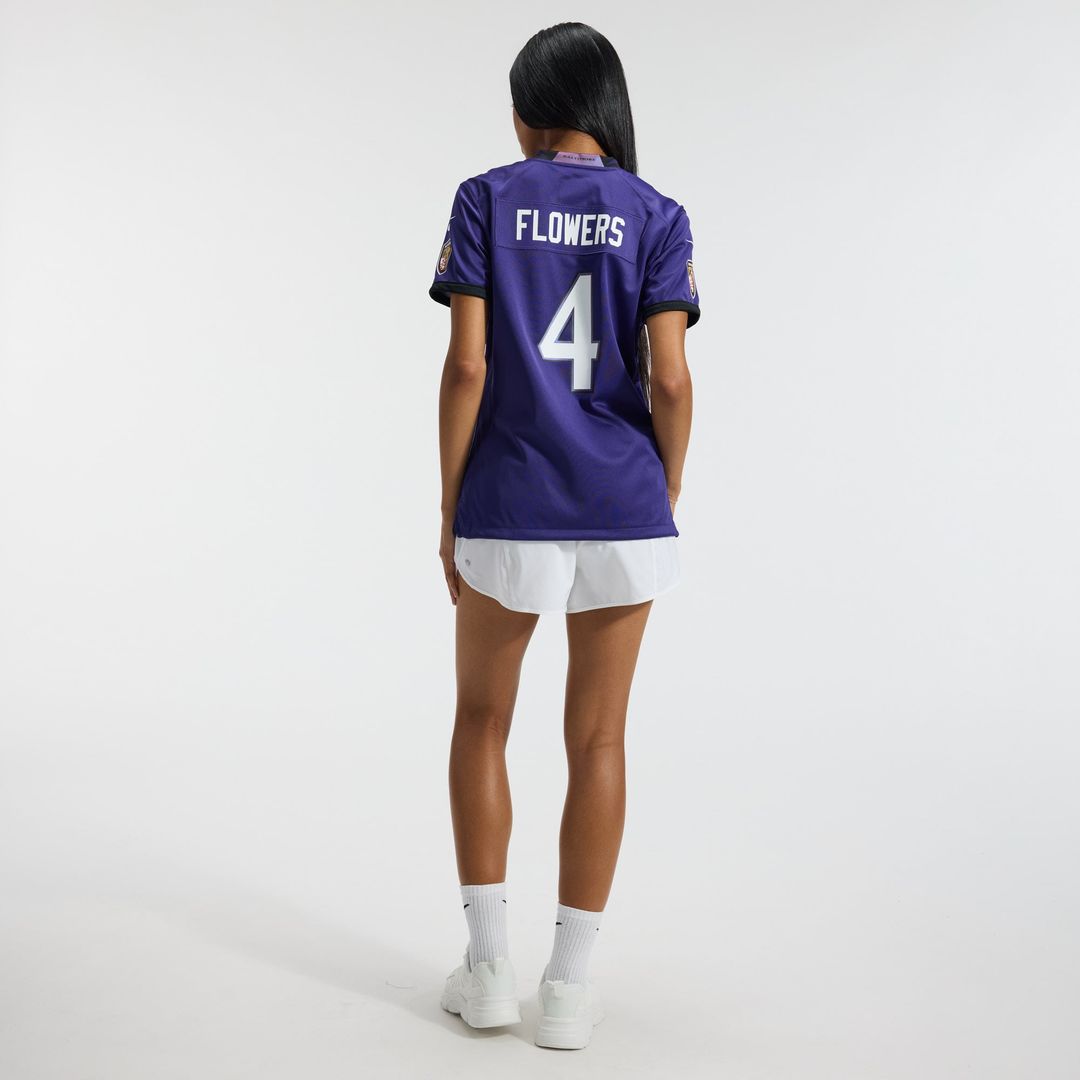 Zay Flowers Baltimore Ravens Women's Team Game Jersey - Purple