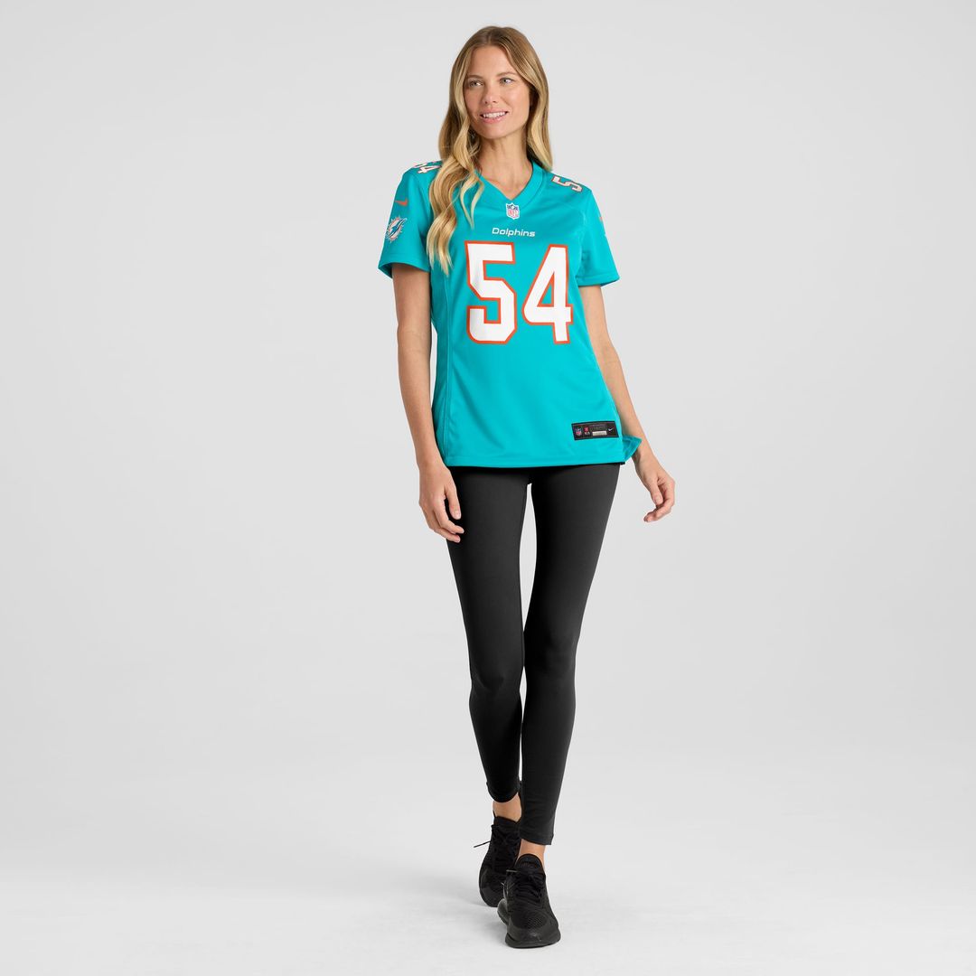 Zach Thomas Miami Dolphins Women's Game Retired Player Jersey - Aqua
