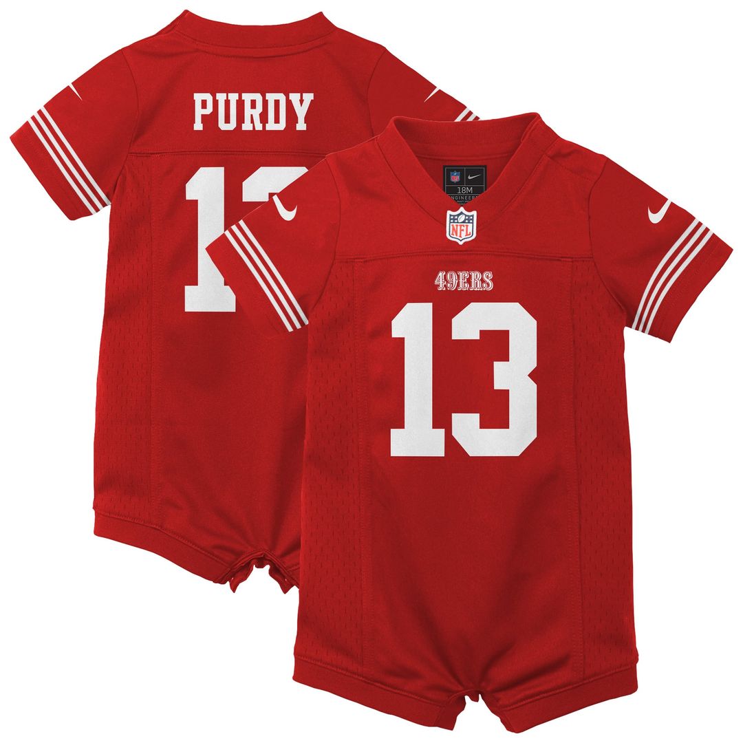 Brock Purdy San Francisco 49ers Newborn Romper Game Jersey - Scarlet