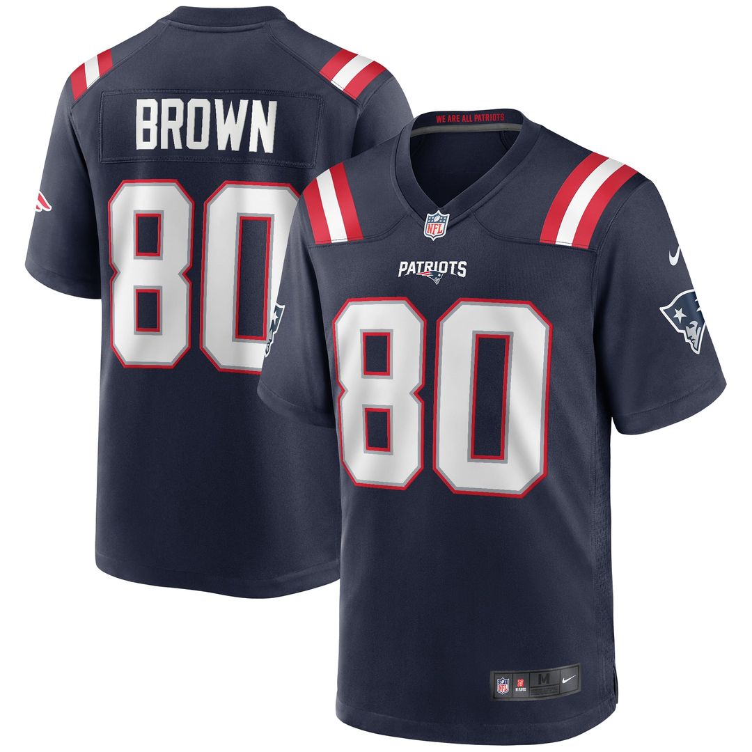 Troy Brown New England Patriots Game Retired Player Jersey - Navy