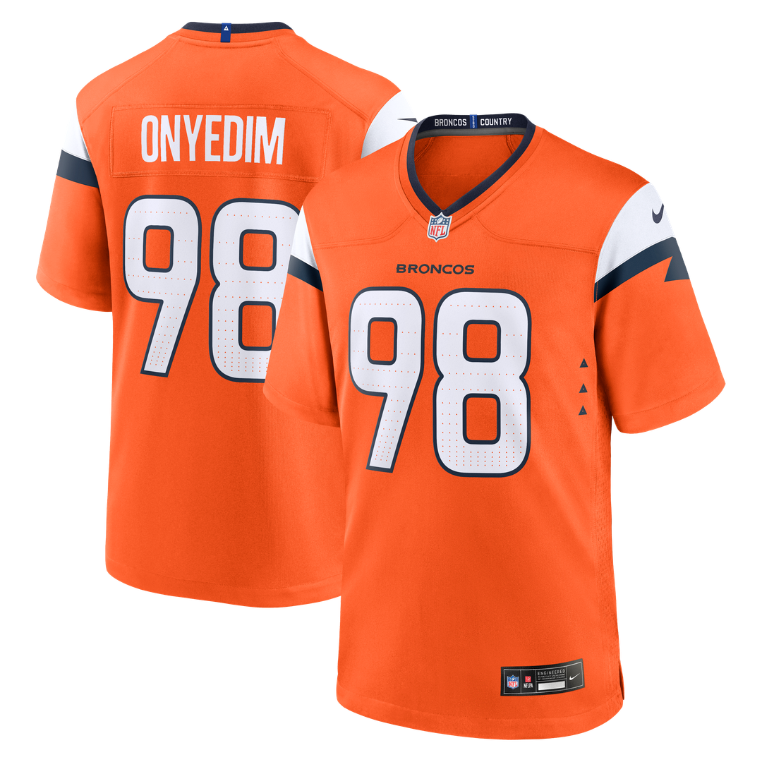 Tyler Onyedim Denver Broncos Game Jersey - Orange