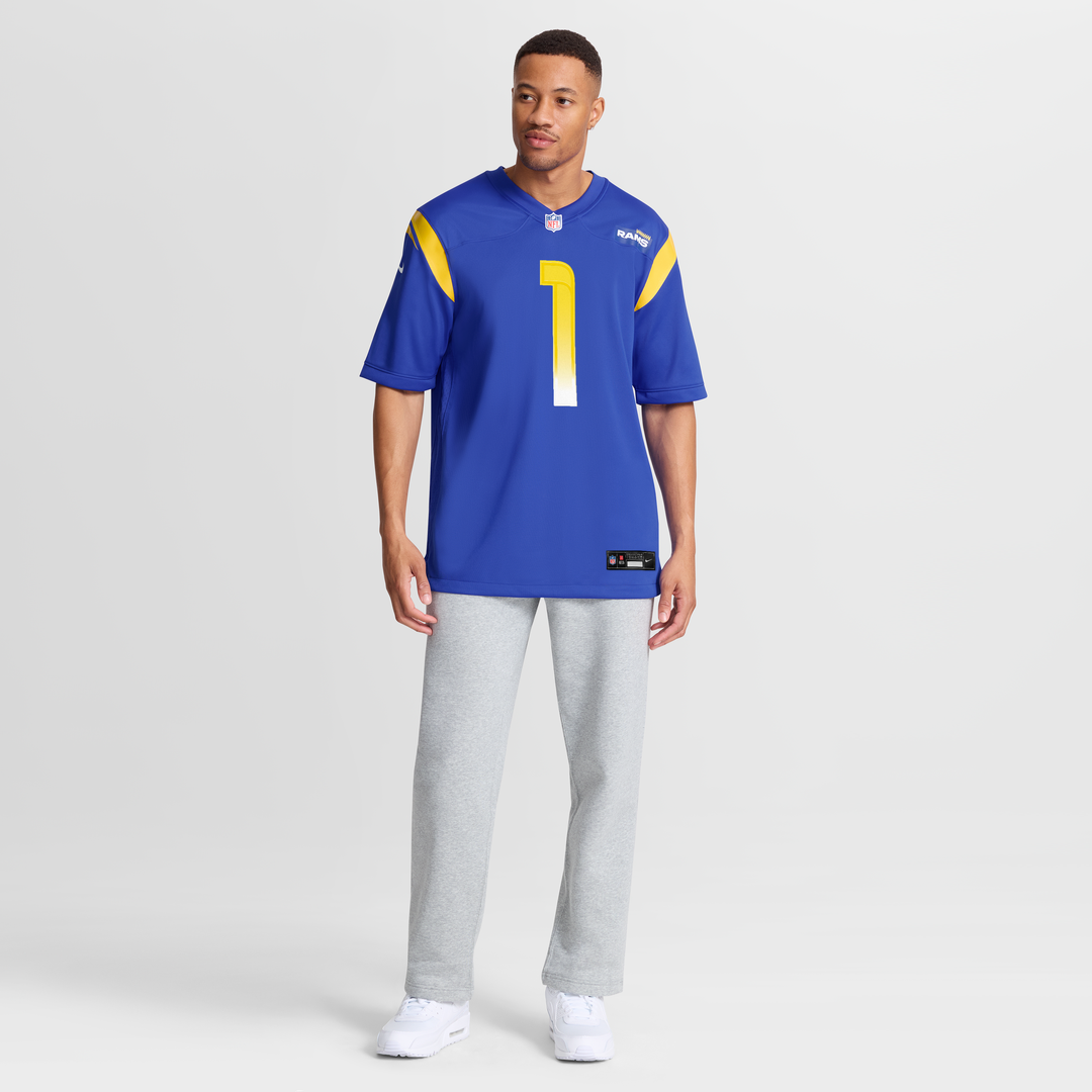 Number 1 Groom Los Angeles Rams Game Jersey - Royal