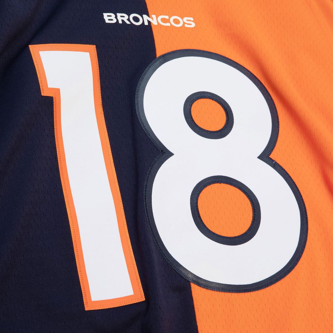 Peyton Manning Denver Broncos 2015 Split Legacy Replica Jersey - Navy/Orange