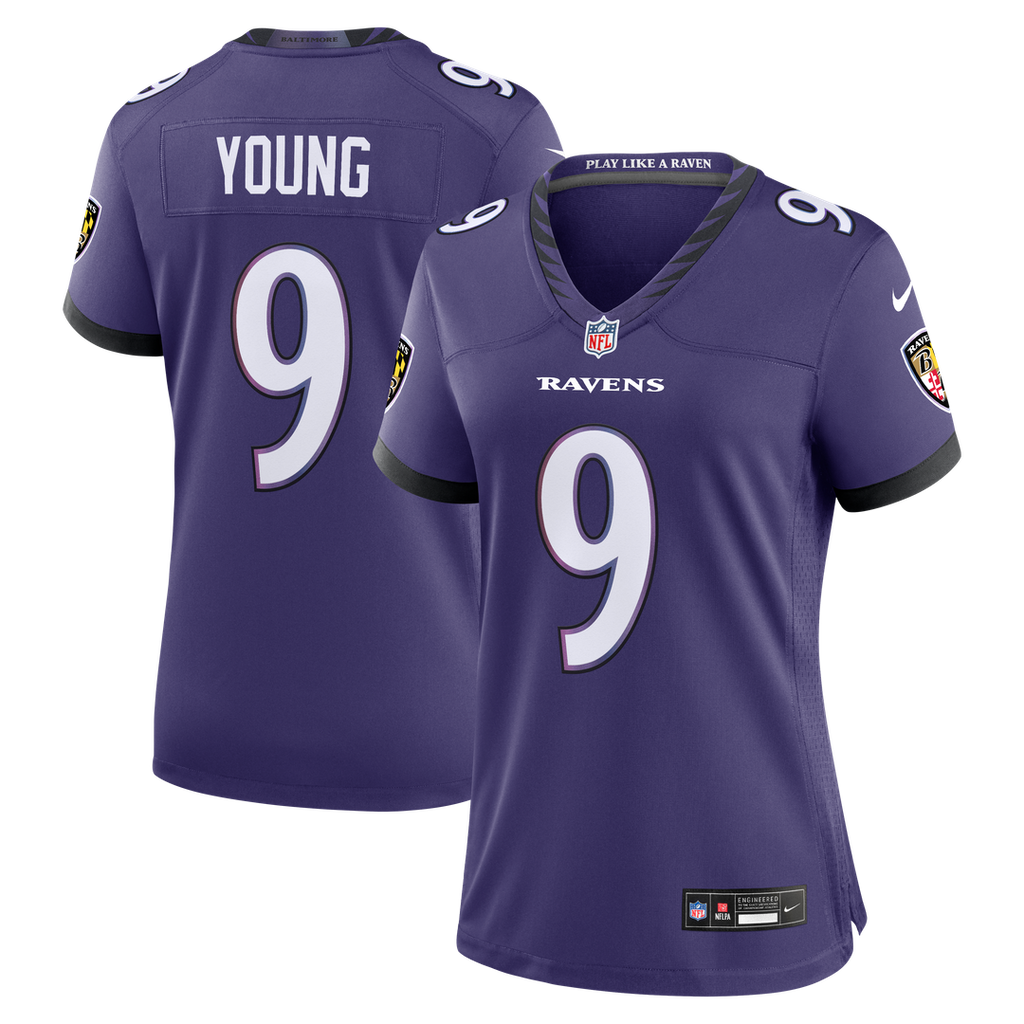 Zion Young Baltimore Ravens Women's Team Game Jersey - Purple