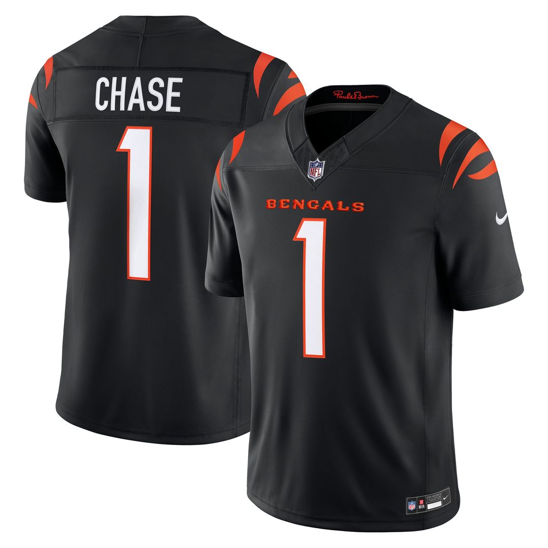 Ja'Marr Chase Cincinnati Bengals Alternate Vapor F.U.S.E. Stitched Limited Jersey - Orange