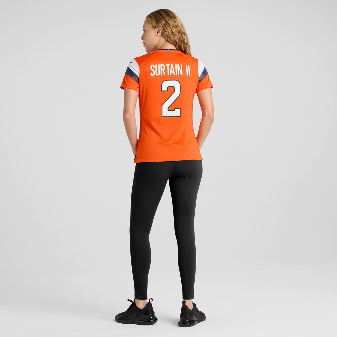 Patrick Surtain II Denver Broncos Women's Team Game Jersey - Orange