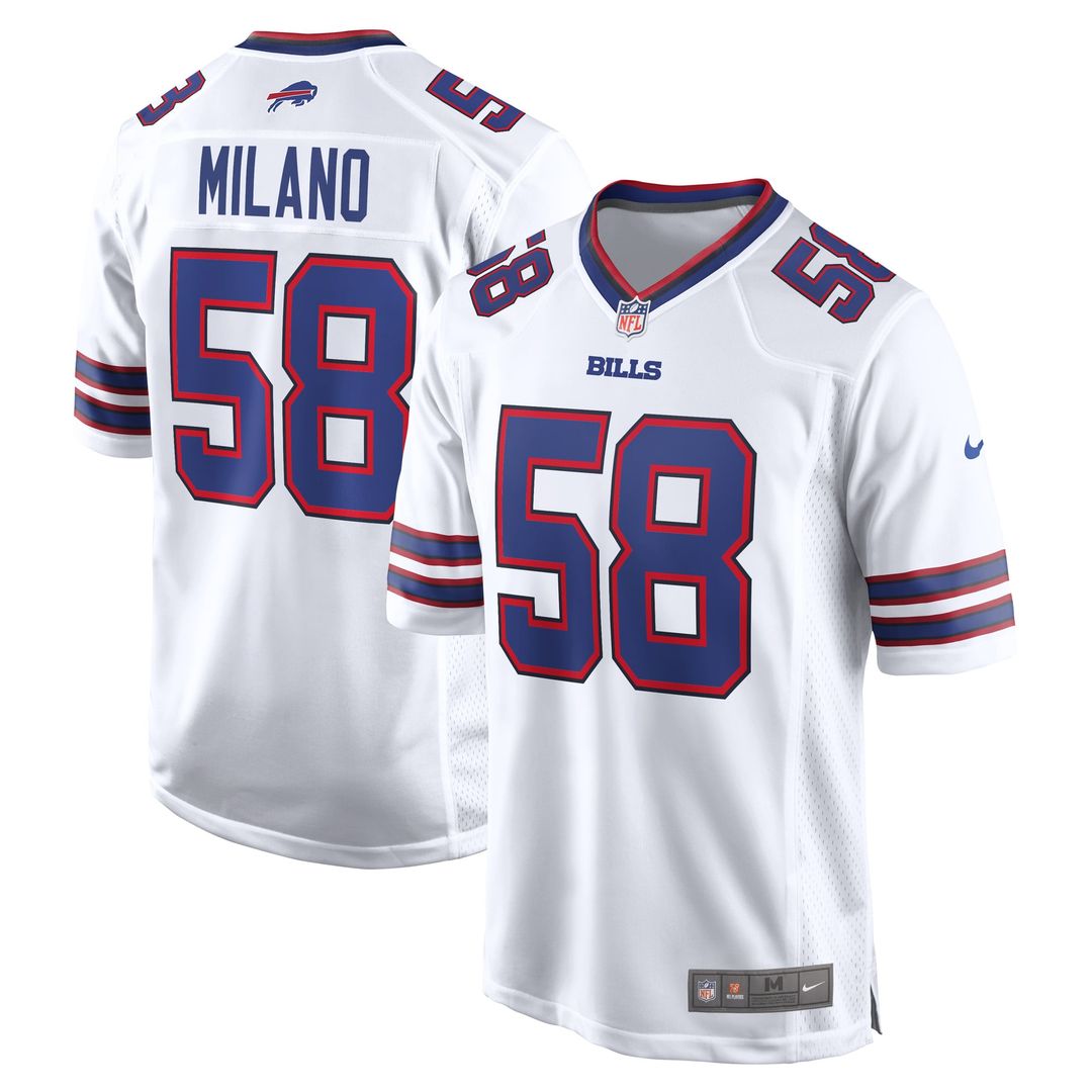 Matt Milano Buffalo Bills Away Game Player Jersey - White