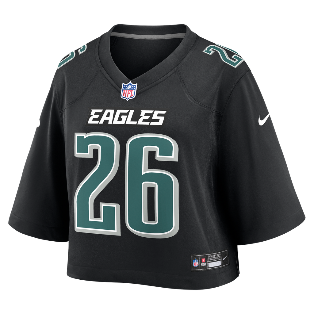 Saquon Barkley Philadelphia Eagles Women's Cropped Fashion Game Jersey - Black