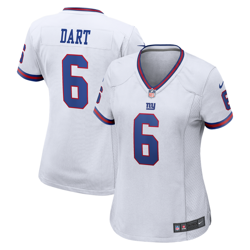 Jaxson Dart New York Giants Women's Alternate Vintage White Game Jersey - White
