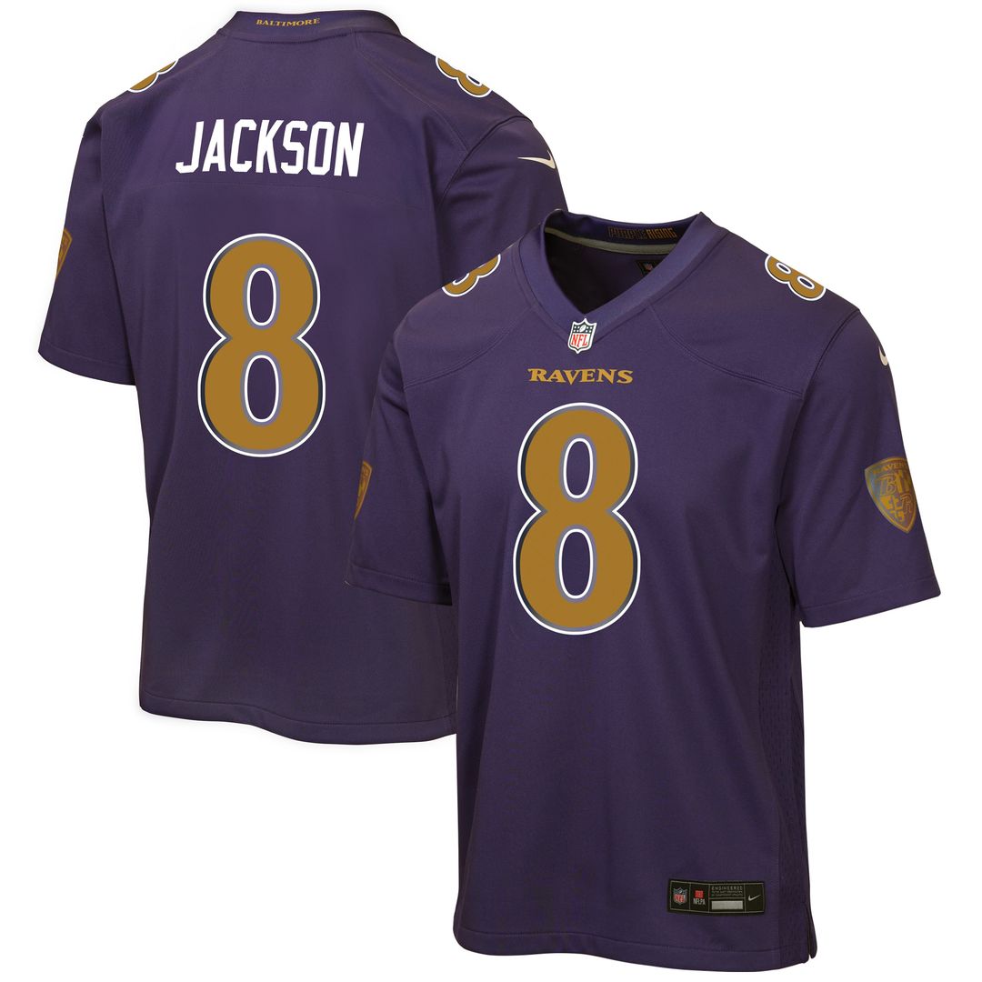 Lamar Jackson Baltimore Ravens Youth Alternate 2 Game Jersey - Purple