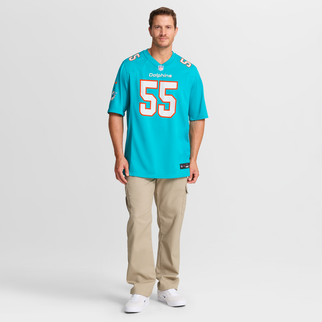 Aaron Brewer Miami Dolphins Game Jersey - Aqua