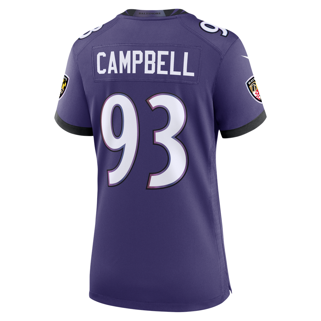 Calais Campbell Baltimore Ravens Women's Team Game Jersey - Purple
