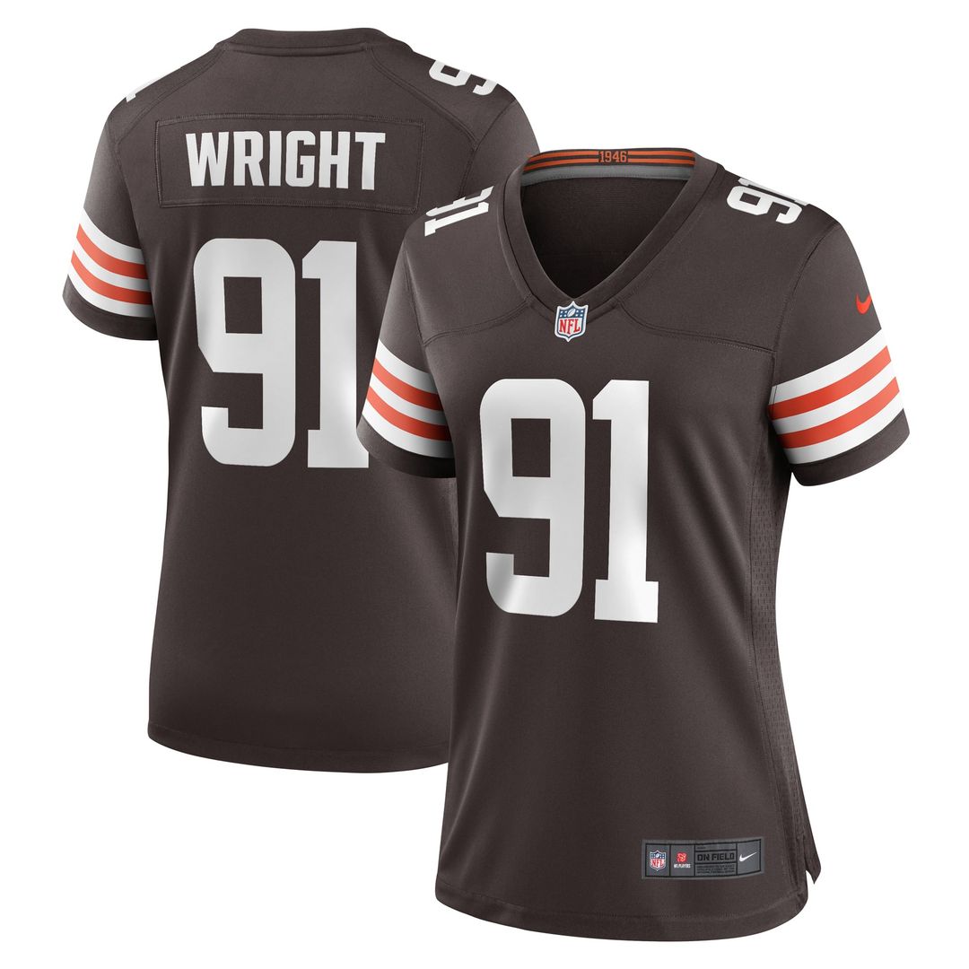 Alex Wright Cleveland Browns Women's Team Game Jersey - Brown