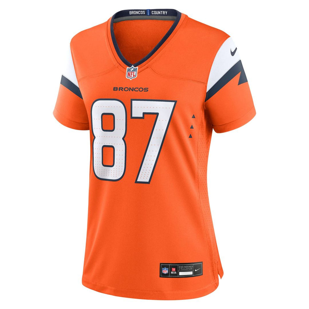 Dane Key Denver Broncos Women's Team Game Jersey - Orange