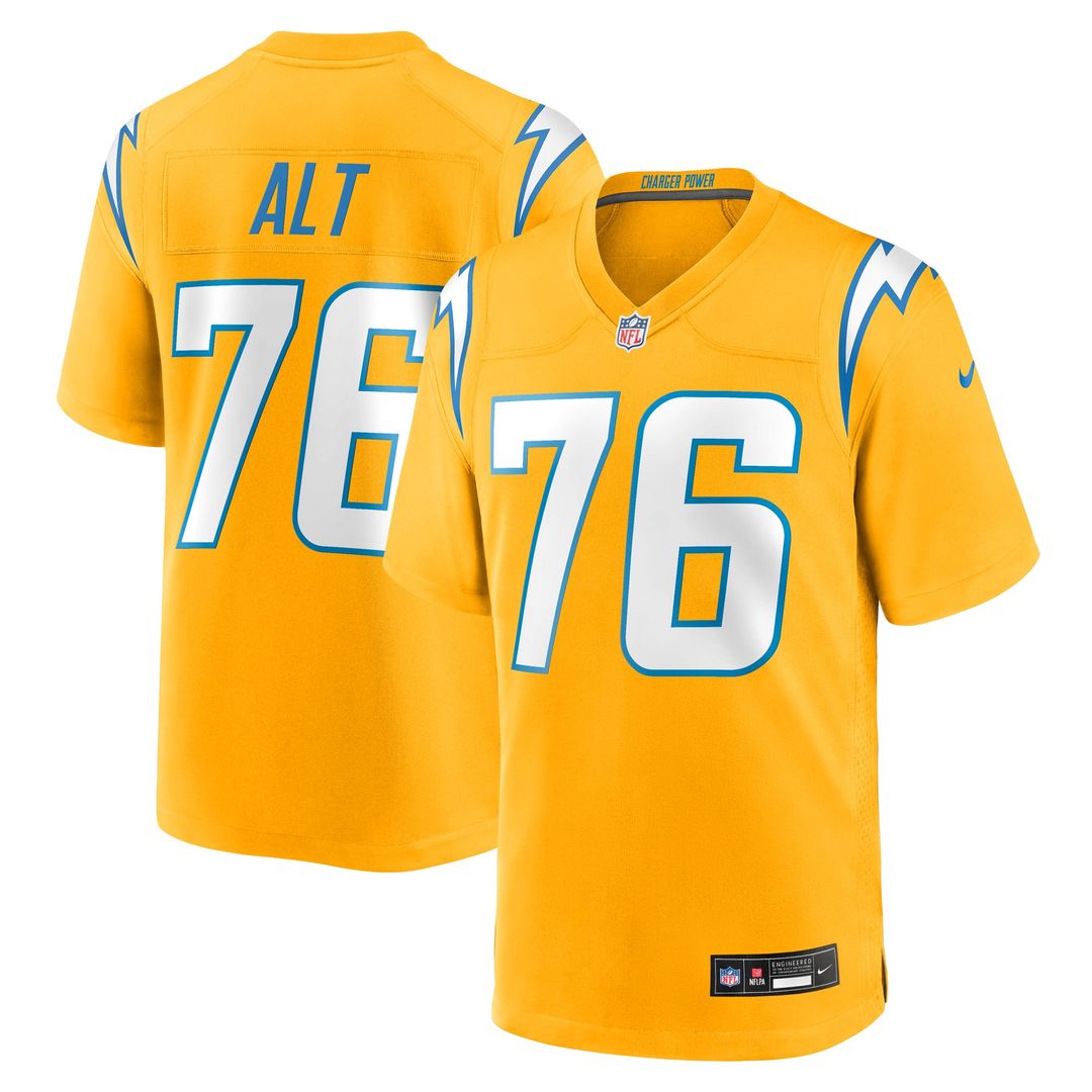 Joe Alt Los Angeles Chargers Alternate Charger Power Game Player Jersey - Gold