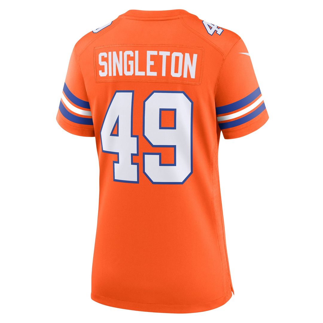 Alex Singleton Denver Broncos Women's Alternate Game Jersey - Orange