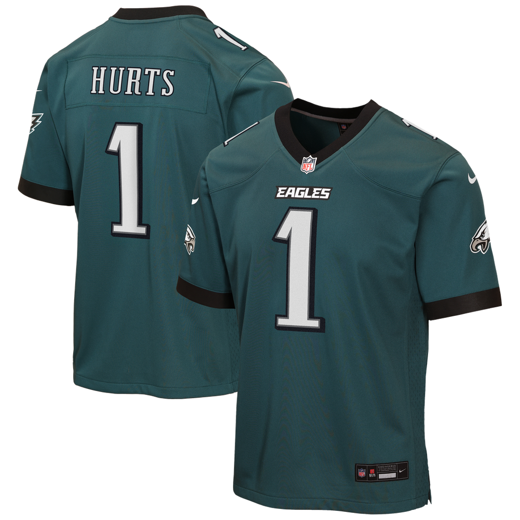 Jalen Hurts Philadelphia Eagles Youth Team Game Jersey - Midnight Green