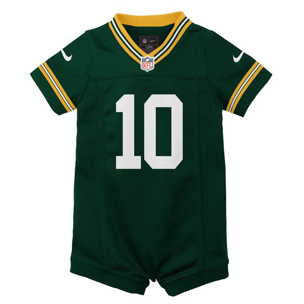 Jordan Love Green Bay Packers Newborn Romper Game Jersey - Green