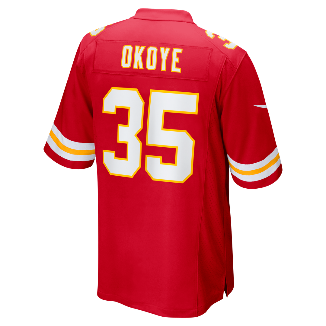 Christian Okoye Kansas City Chiefs Game Retired Player Jersey - Red