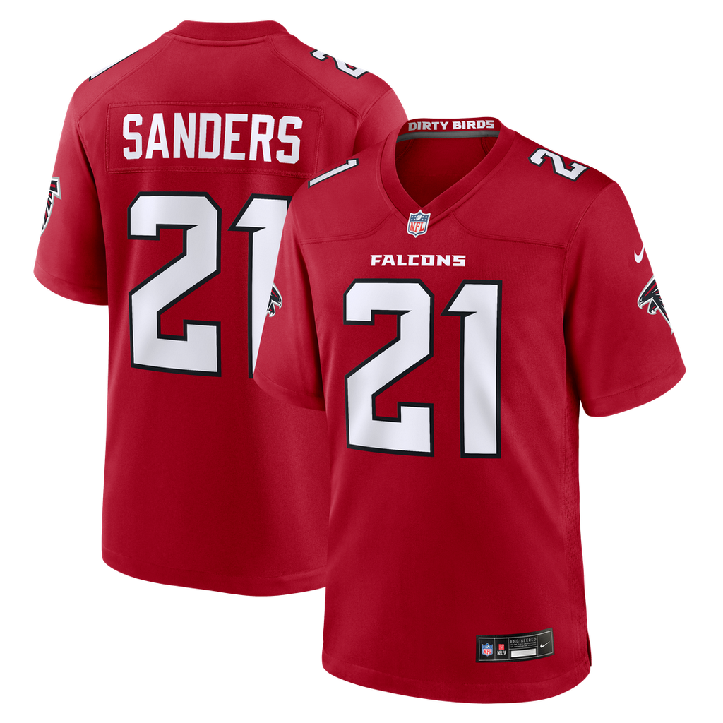 Deion Sanders Atlanta Falcons Retired Player Game Jersey - Red
