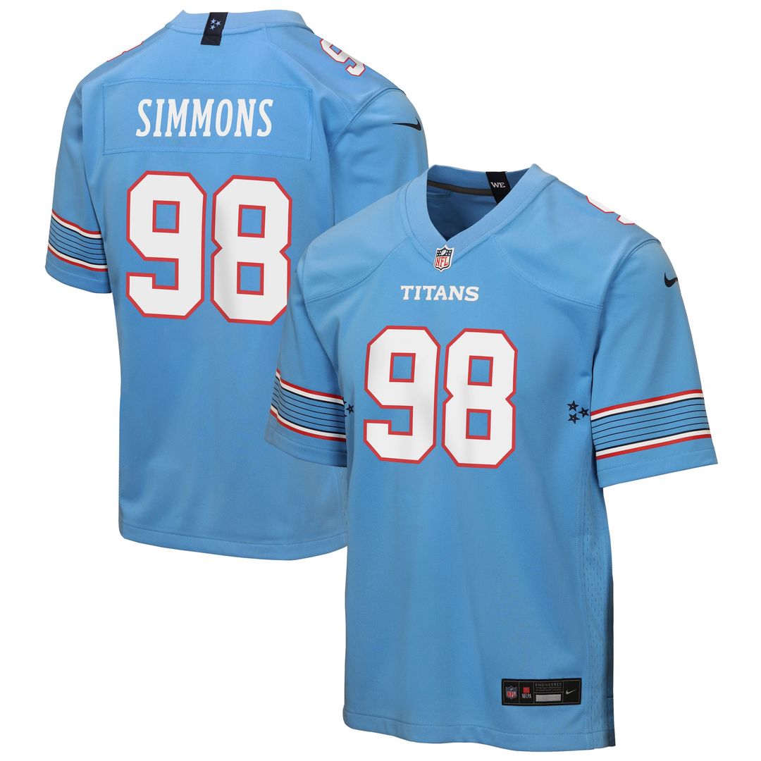 Jeffery Simmons Tennessee Titans Youth Game Jersey - Light Blue