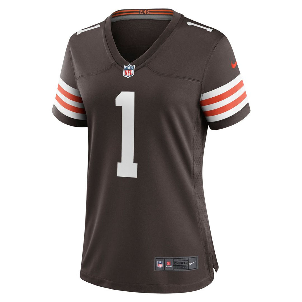 Number 1 Mom Cleveland Browns Women's Game Jersey - Brown