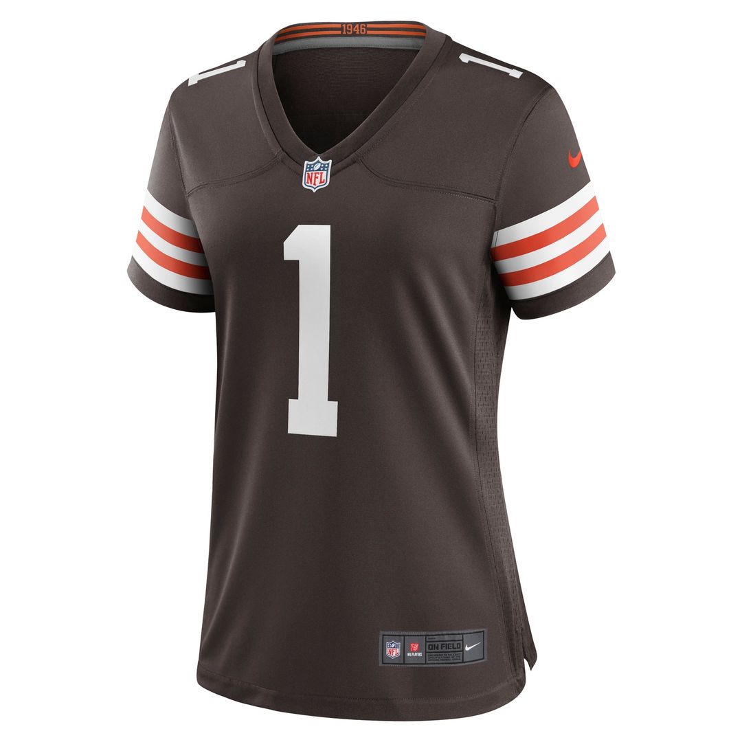Number 1 Mom Cleveland Browns Women's Game Jersey - Brown