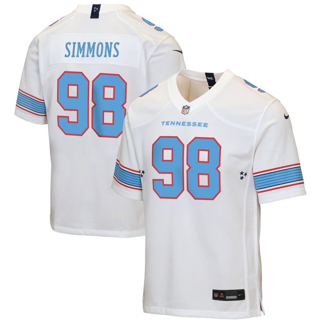 Jeffery Simmons Tennessee Titans Youth Game Jersey - White