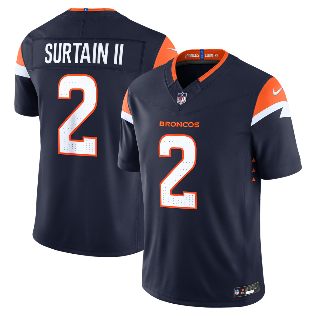 Patrick Surtain II Denver Broncos Alternate Vapor F.U.S.E. Stitched Limited Jersey - Navy