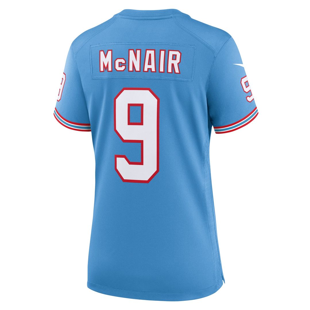 Steve McNair Tennessee Titans Women's Oilers Throwback Retired Player Game Jersey - Light Blue