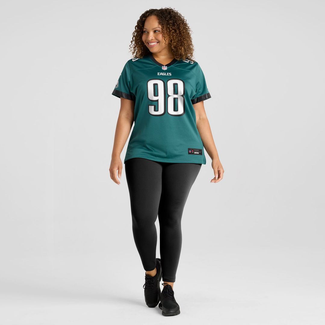 Jalen Carter Philadelphia Eagles Women's Team Game Jersey - Midnight Green