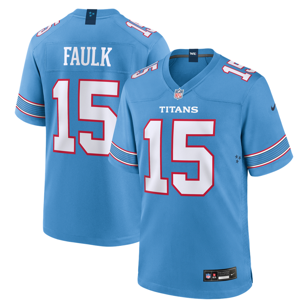 Keldric Faulk Tennessee Titans Team Game Jersey - Light Blue